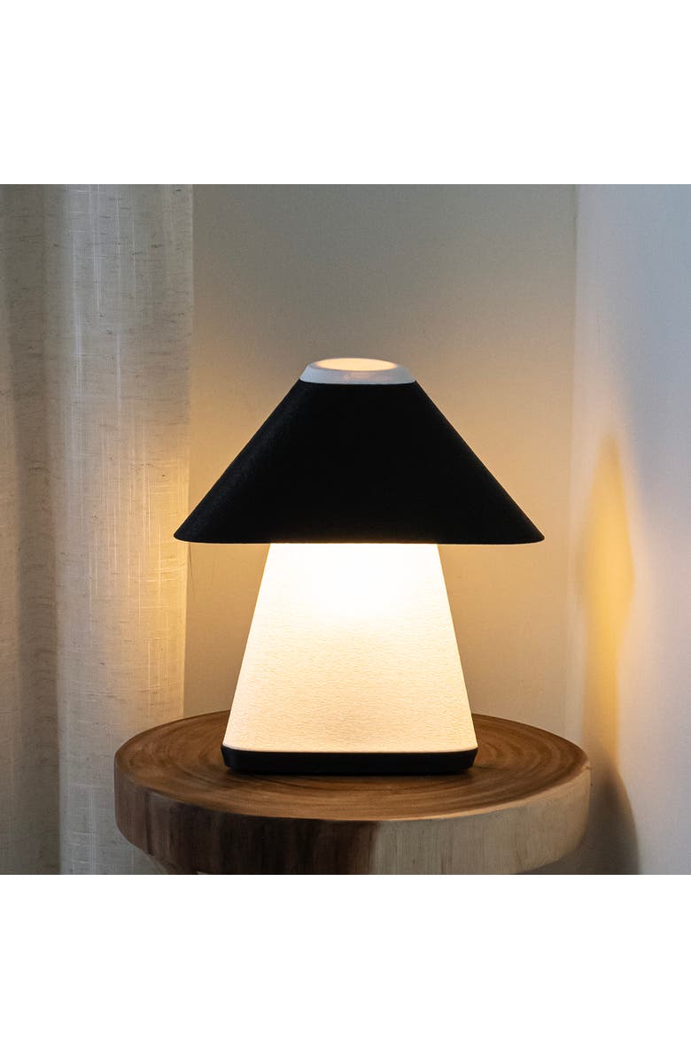 JONATHAN Y Enzo 11.63" Modern Contemporary Plant-Based PLA 3D Printed Dimmable LED Table Lamp, White/Black, Alternate, color, White/Black With White Shade