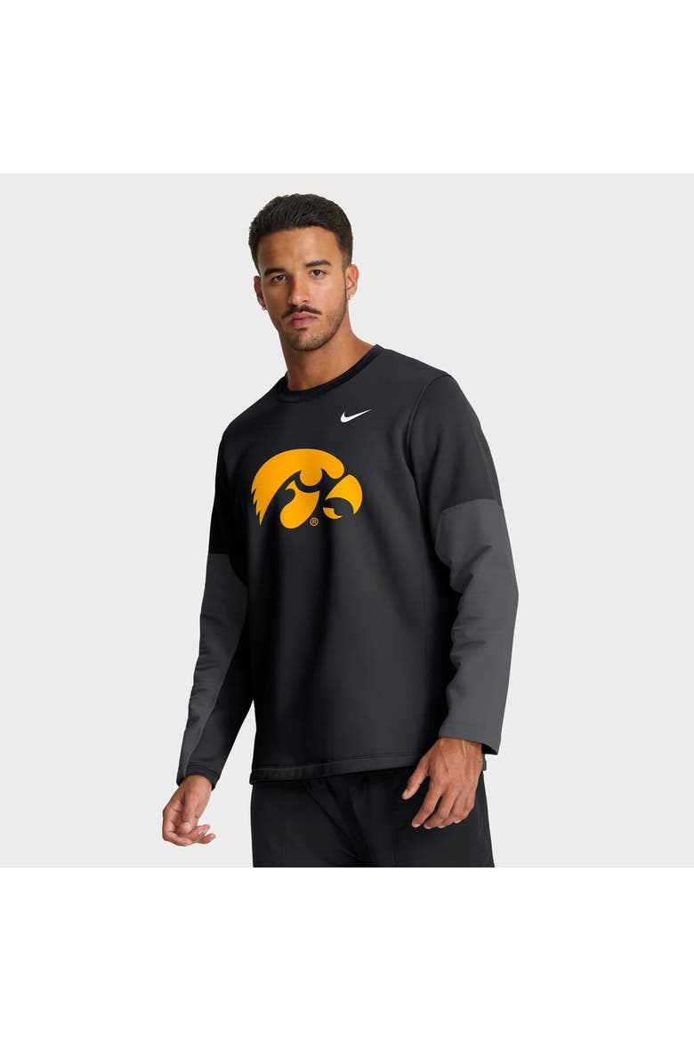 Men's Nike Black Iowa Hawkeyes 2025 Sideline Coach Performance Long Sleeve T-Shirt, Alternate, color, Black