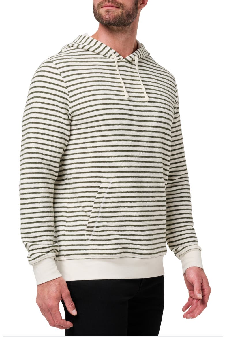 Shark Warning Stripe Cotton Blend Hoodie, Alternate, color, DARK OLIVE