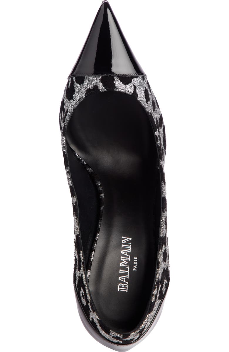 Balmain Daphne Leopard Print Pointy Toe Pump, Alternate, color,