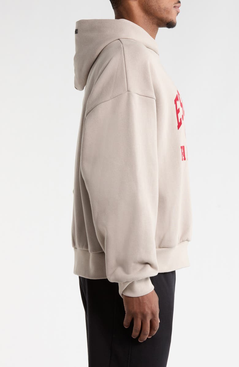 Fear of God Essentials Classic Graphic Hoodie, Alternate, color, Smoke Grey
