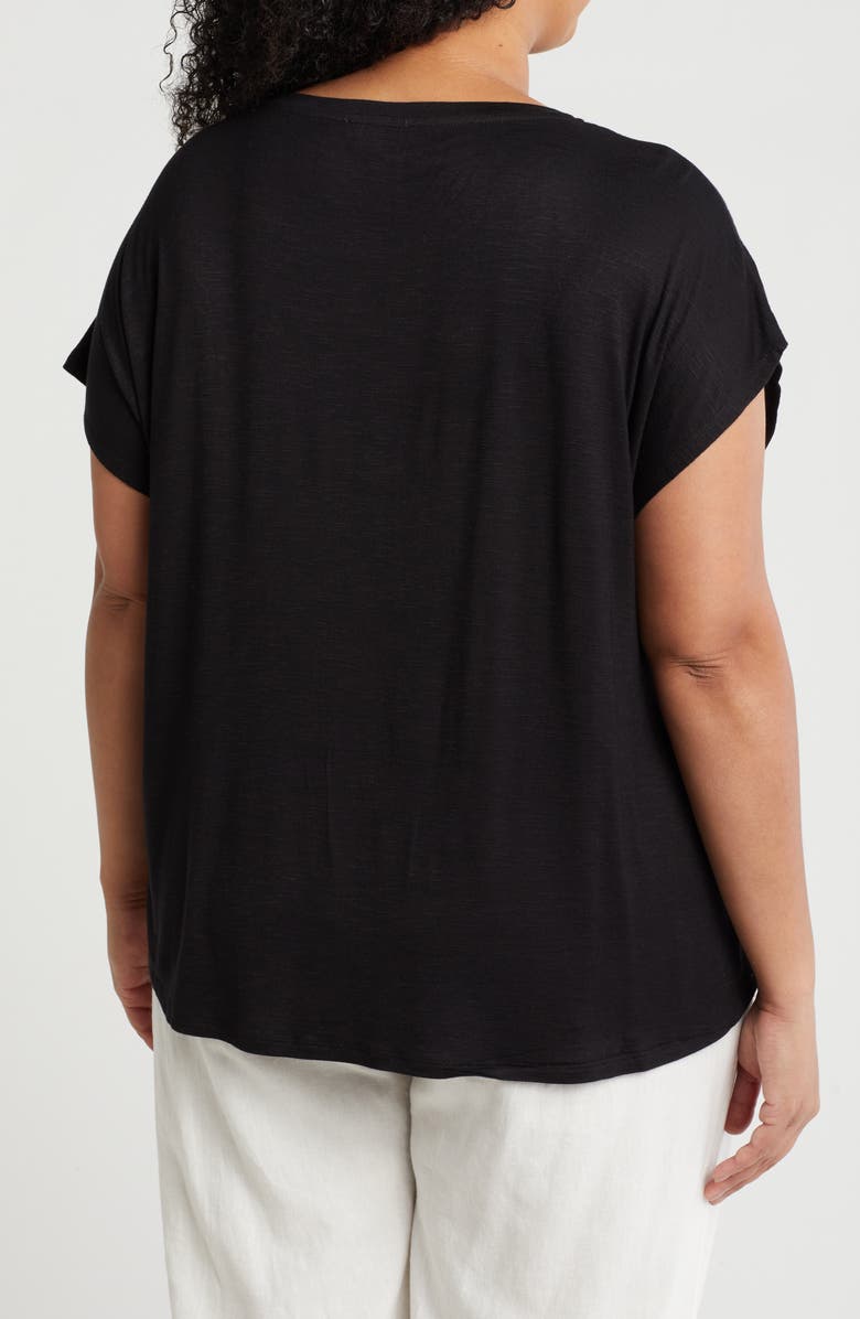 Adrianna Papell Floral Embroidered Shirt, Alternate, color, Black