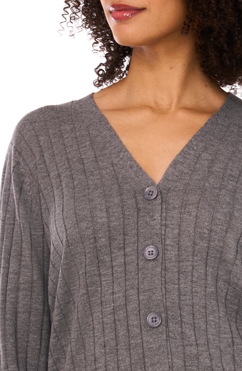 Ted Baker Rib Cardigan, Alternate, color, Gravel Grey