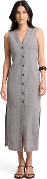 Onia Stretch Linen Button Down Maxi Dress