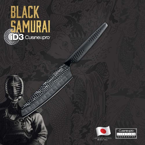 Cuisine::pro Id3 Black Samurai 5" Try Me Santoku Knife In Gray