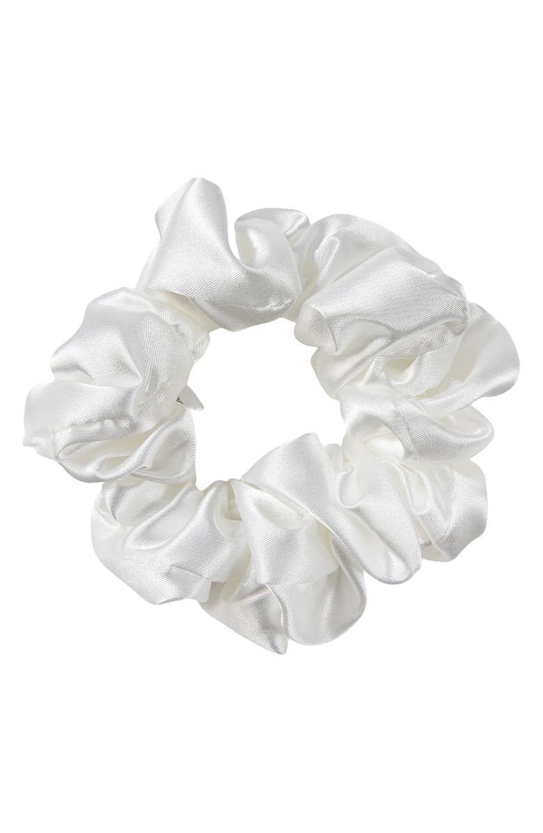 GLAMPTON Satin Pillowcase, Scrunchi & Mask Set, Alternate, color, White