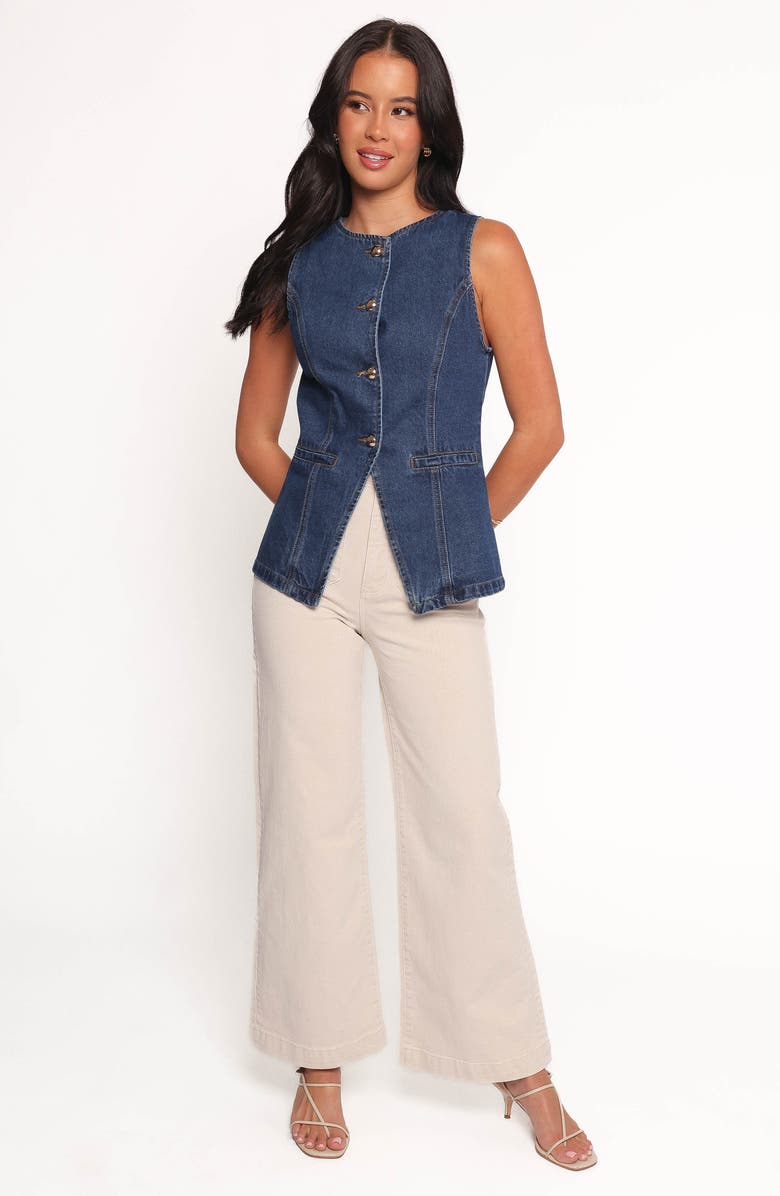 Petal & Pup Nessa Denim Vest, Alternate, color, Blue