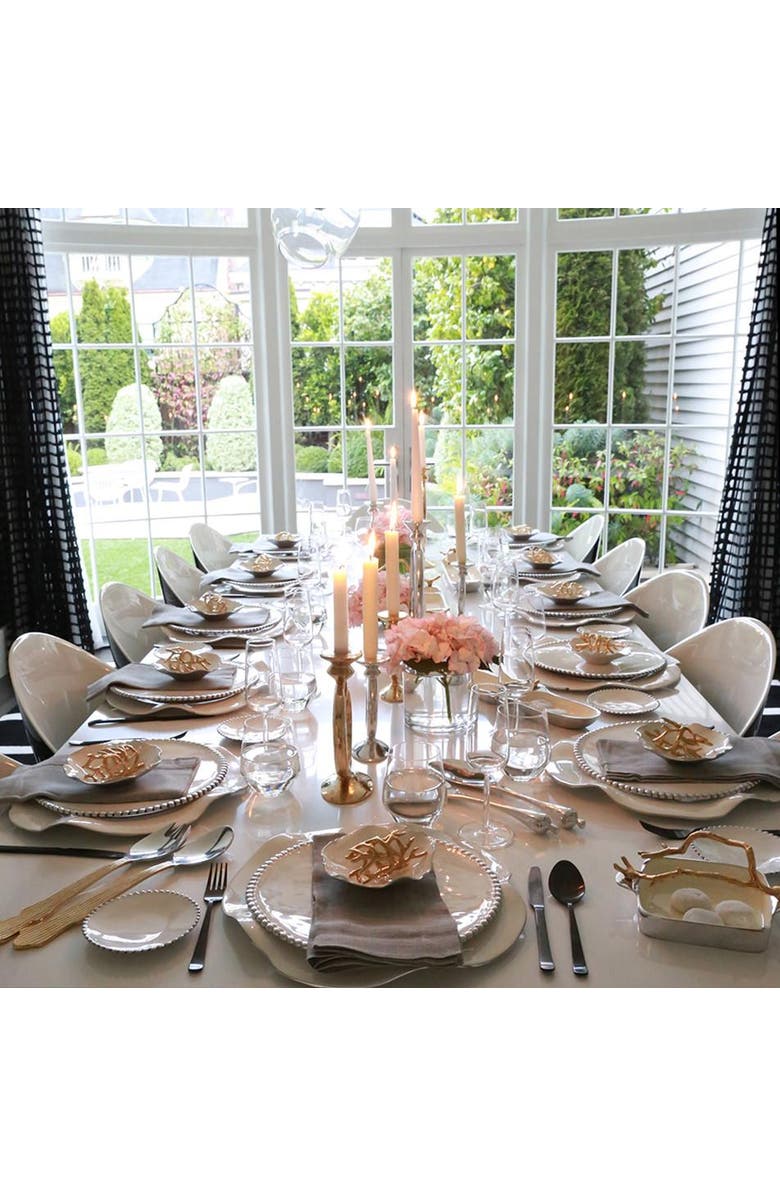 Lunares Ruffled Oyster Plate, Alternate, color, Gold