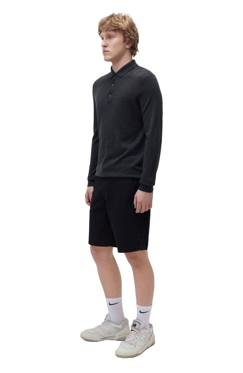 GOBI Mongolian Cashmere Men's Cashmere Silk Polo, Alternate, color, Charcoal