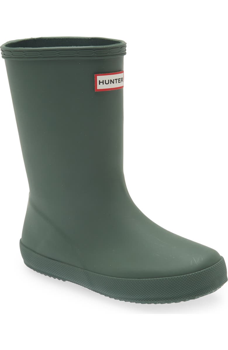 Hunter Kids' First Classic Rain Boot, Main, color, Hunter Green/Green