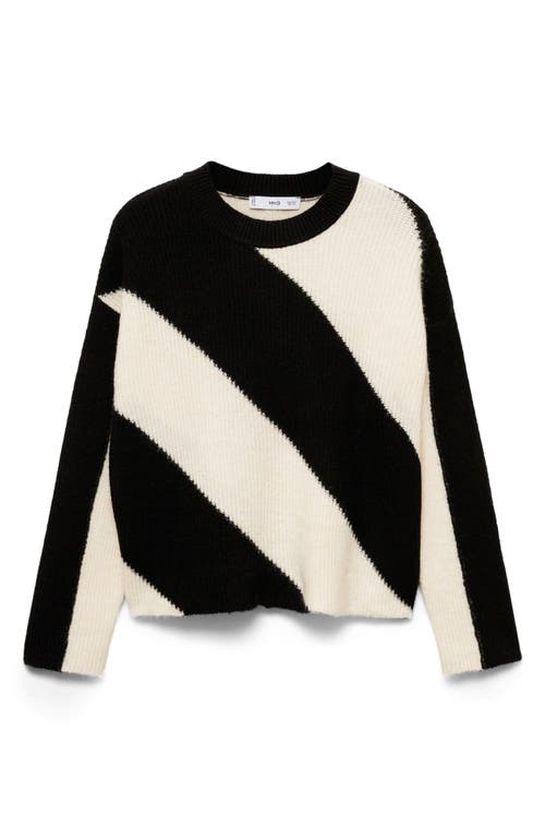 Mango Women's Striped Knit Sweater In Black