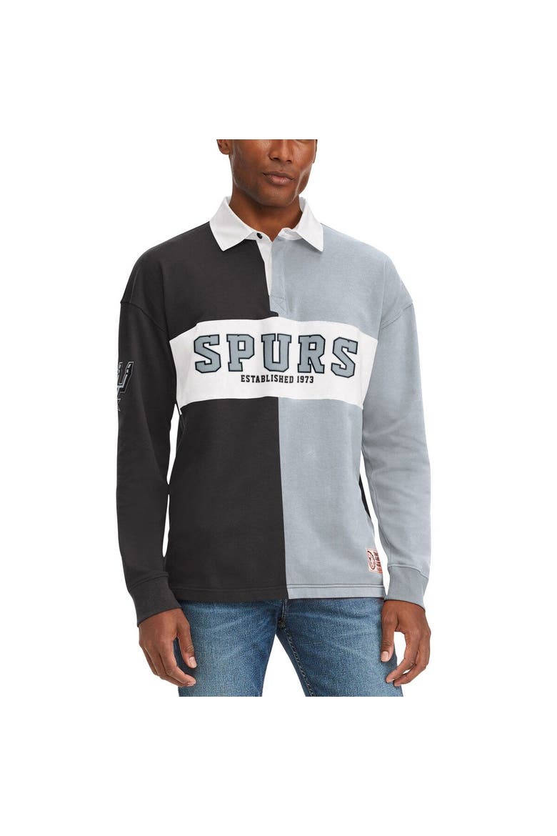 Men's Tommy Jeans Black/Gray San Antonio Spurs Ronnie Rugby Long Sleeve T-Shirt, Main, color, Black