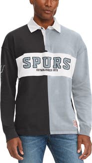 TOMMY JEANS Men's Tommy Jeans Black/Gray San Antonio Spurs Ronnie Rugby Long Sleeve T-Shirt