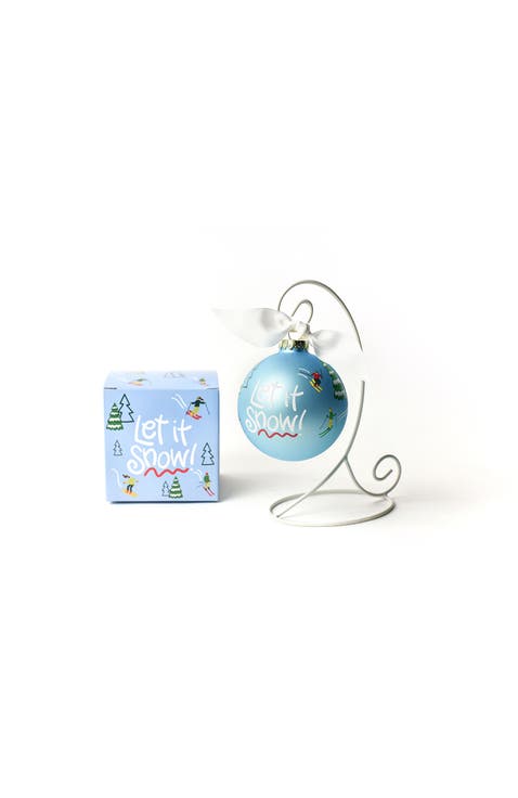 See You on the Slopes Glass Ornament with Red and White Stand