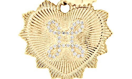 Shymi Fluted Heart Charm Necklace In Gold