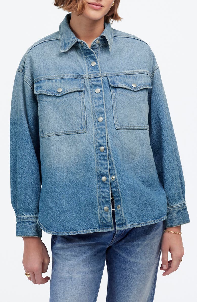 Madewell Boxy Denim Shirt Jacket, Main, color, Maspeth Wash