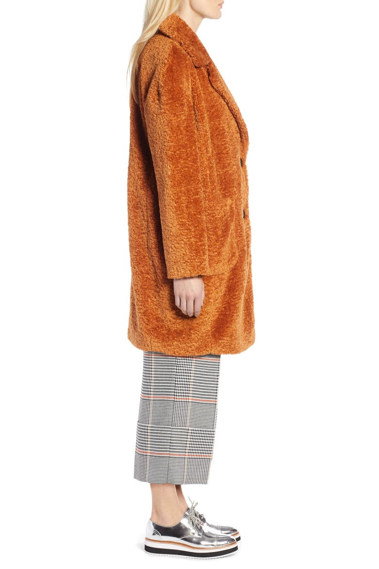 x Atlantic-Pacific Faux Fur Coat, Alternate, color, RUST GINGER