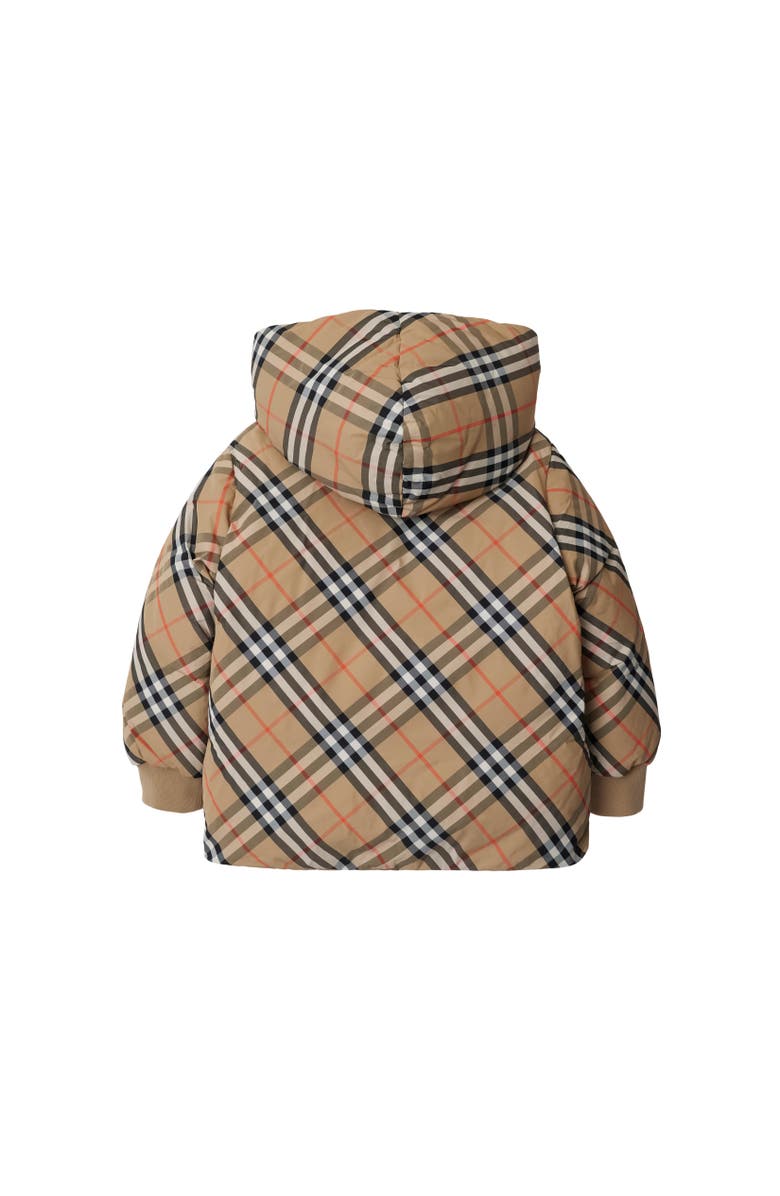 Burberry Reversible Check Nylon Puffer Jacket, Alternate, color, Sand