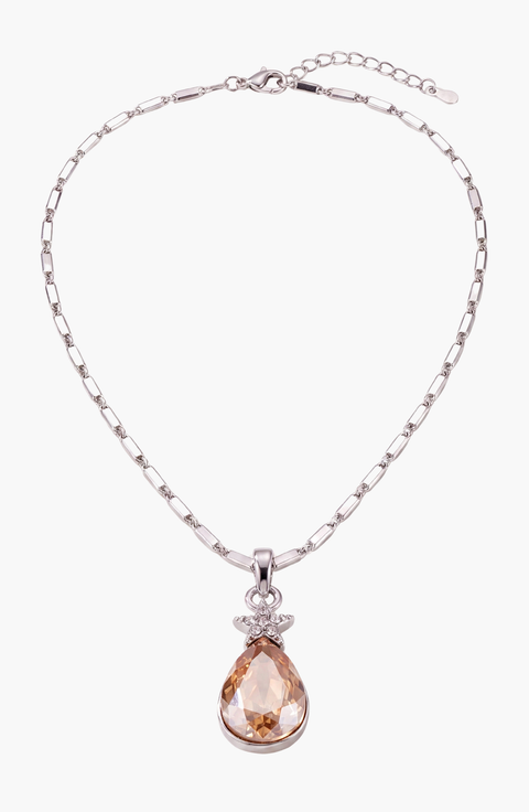 Topaz Teardrop Star Pendant Necklace