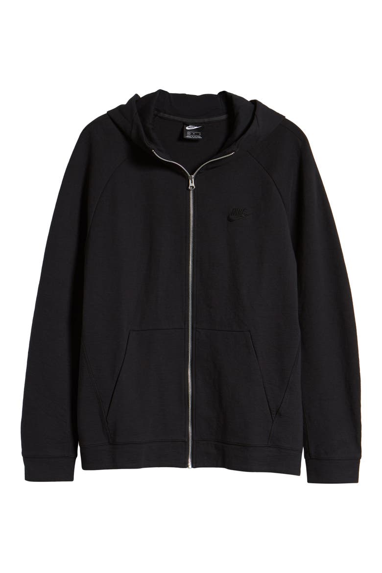 Tech Wash Full Zip Hoodie, Alternate, color, BLACK