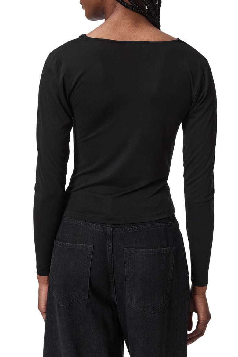 Hallie Long Sleeve Cowl Neck Top, Alternate, color, BLACK