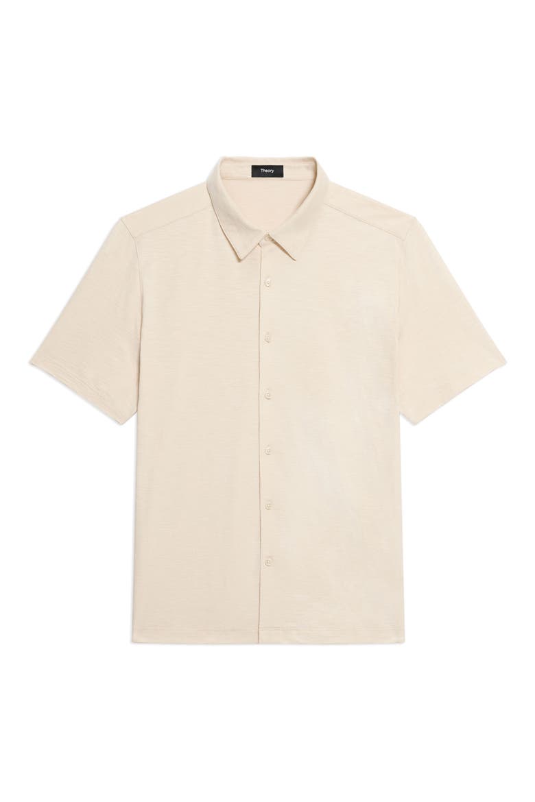 Noran Short Sleeve Knit Button-Up Shirt, Alternate, color, SEASHELL - UDS