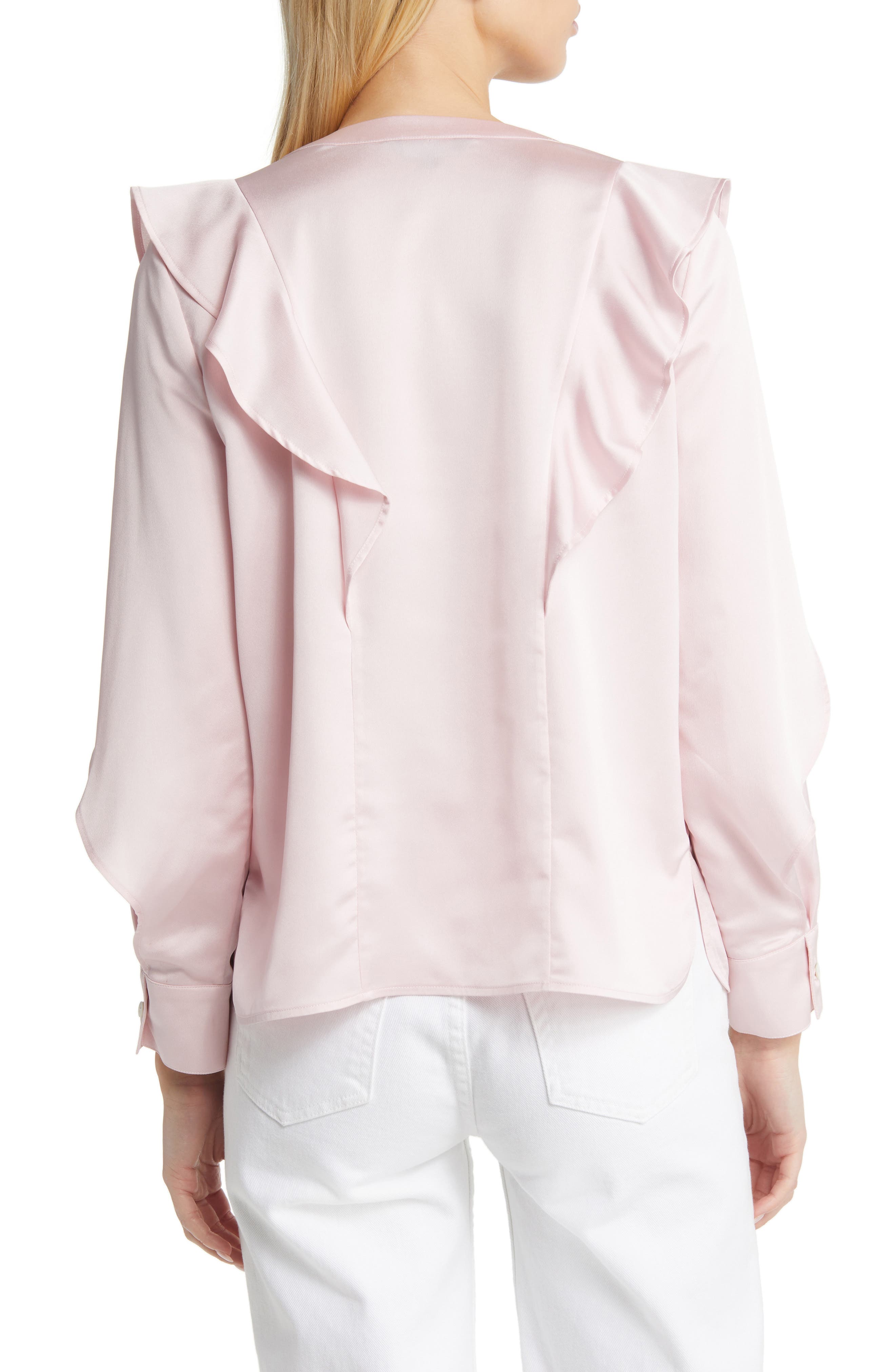 Ruffle Detail Crepe de Chine Blouse - image 2