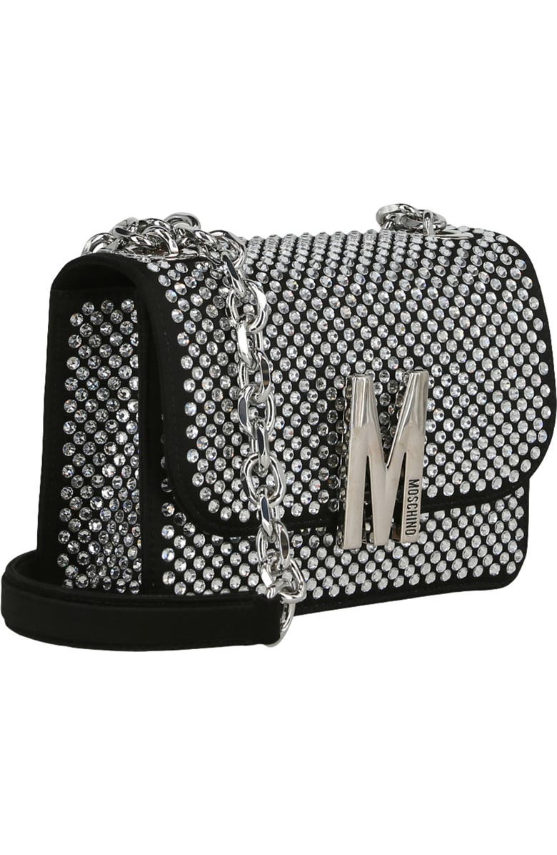 Moschino Crystal Embellished Crossbody Bag, Alternate, color,