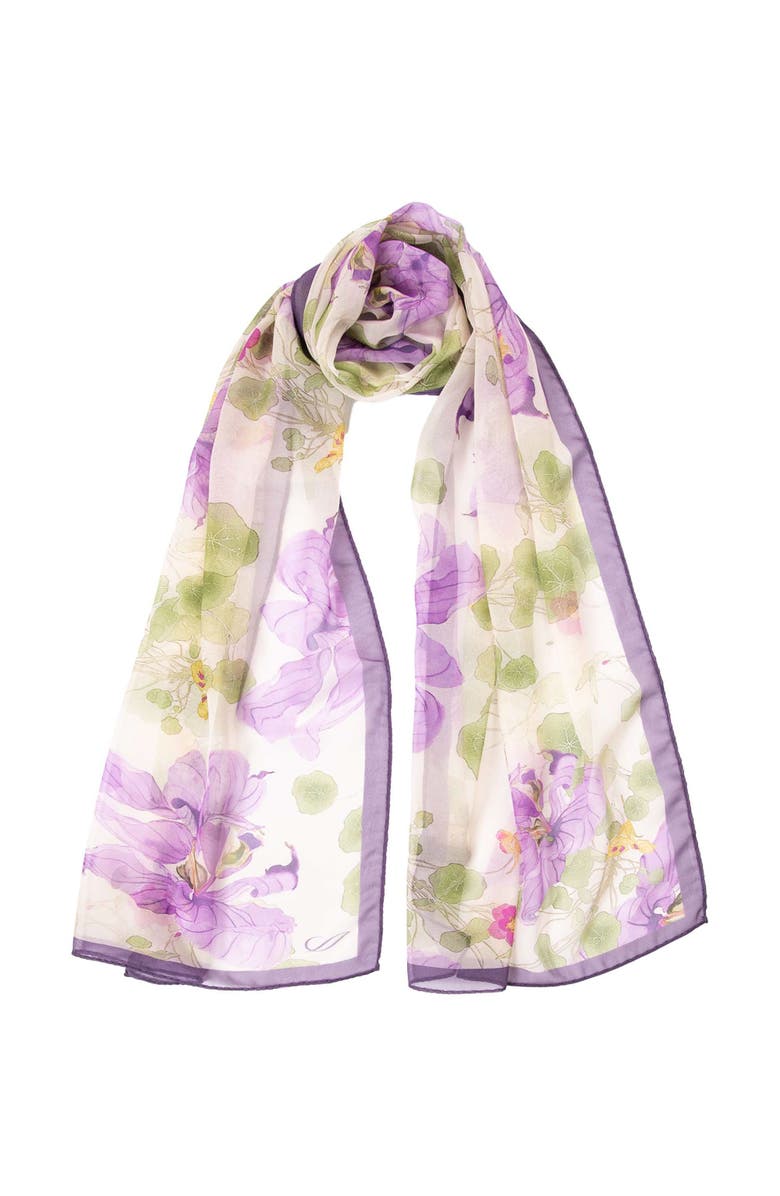 Elizabetta Monique - Long Sheer Silk Scarf for Women, Main, color, Lavender