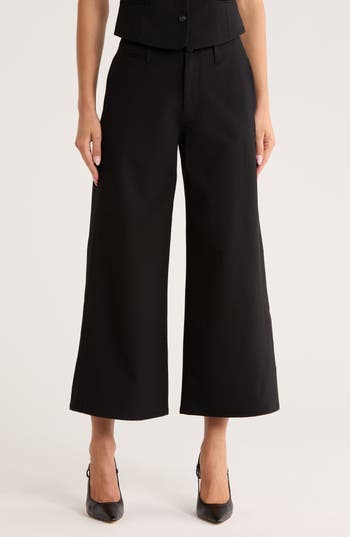 Rag & Bone Serena Crop Wide Leg Pants In Black