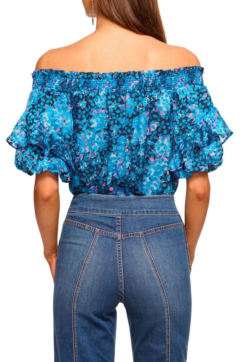Fiona Floral Off the Shoulder Top, Alternate, color, SPRING NAVY PETAL