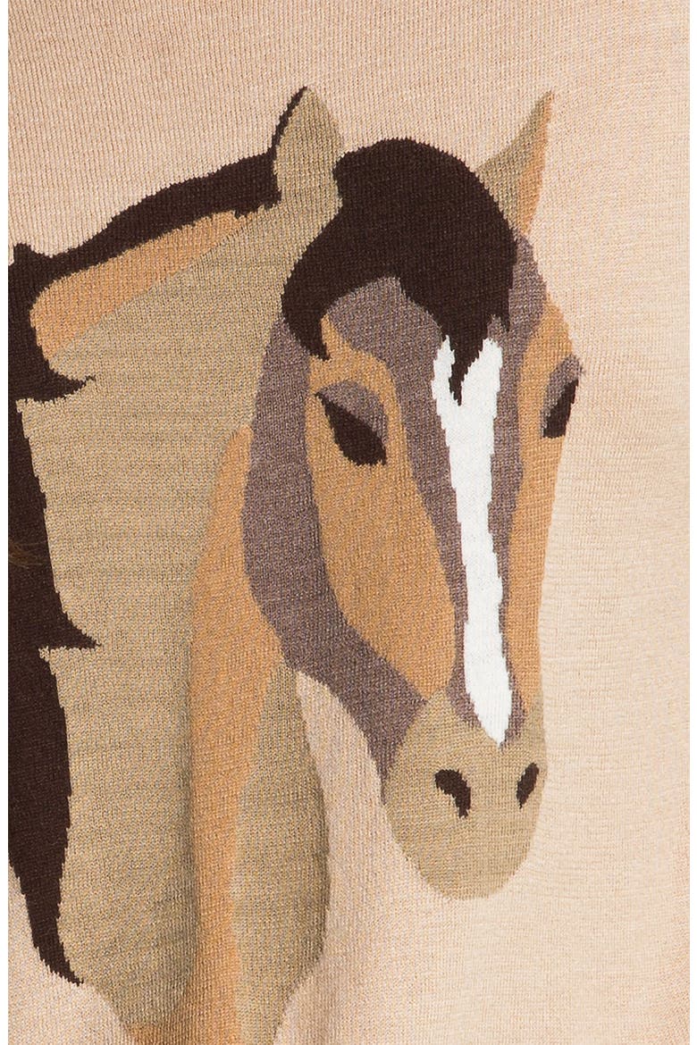 'Eloisa' Horse Sweater, Alternate, color, HEATHER BISQUE