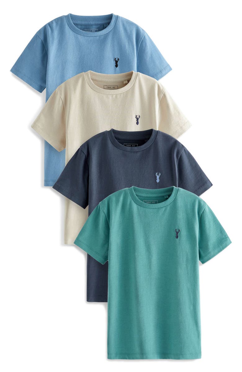 NEXT Kids' 4-Pack Embroidered Cotton T-Shirts, Main, color, 