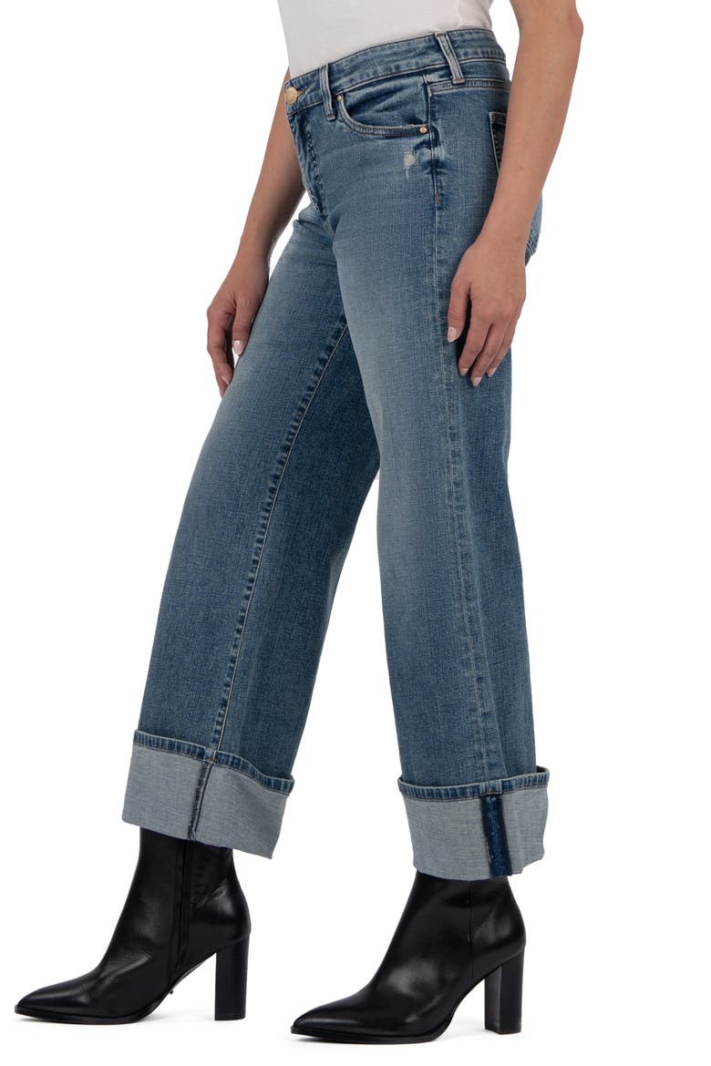 Meg Cuffed Mid Rise Wide Leg Jeans, Alternate, color, INCONTROVERTIBLE
