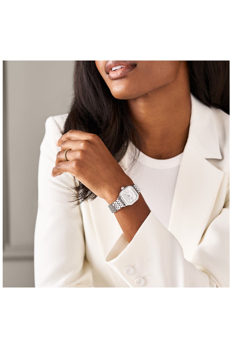 Meggie Diamond Dial Bracelet Watch, 29mm, Alternate, color, SILVER