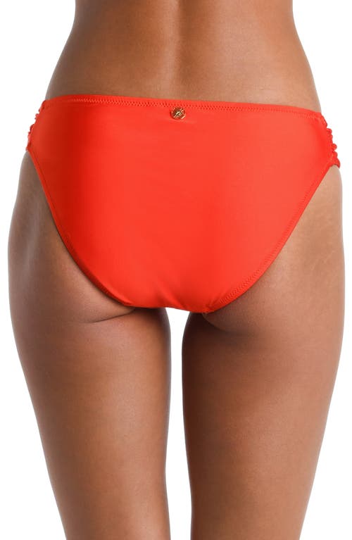 Sunshine 79 Solids Shirred Side Bikini Bottoms In Red