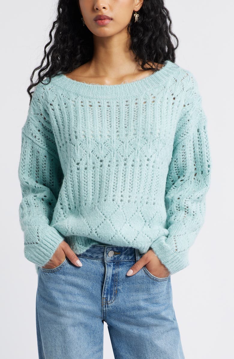 BP. Open Stitch Oversize Sweater, Main, color, 