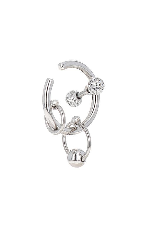Justine Clenquet Betsy Single Crystal Ear Cuff In Silver