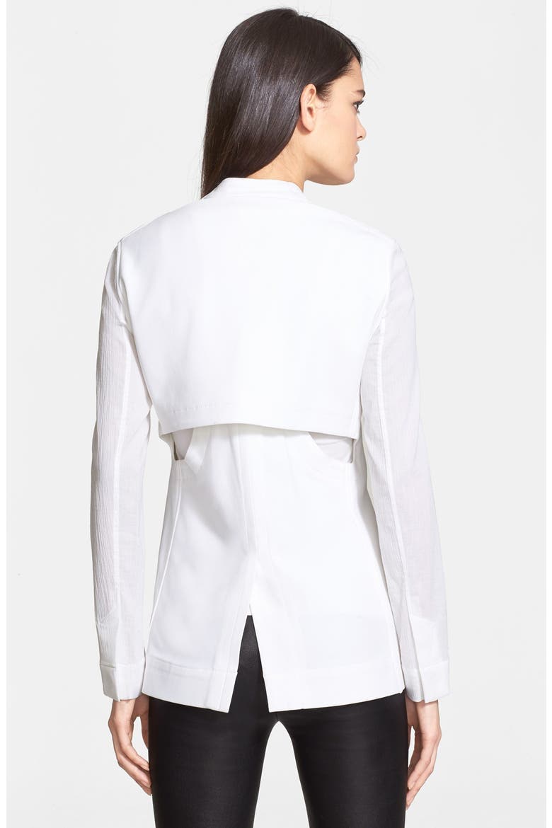 'Torsion' Cutout Blazer, Alternate, color, OPTIC WHITE