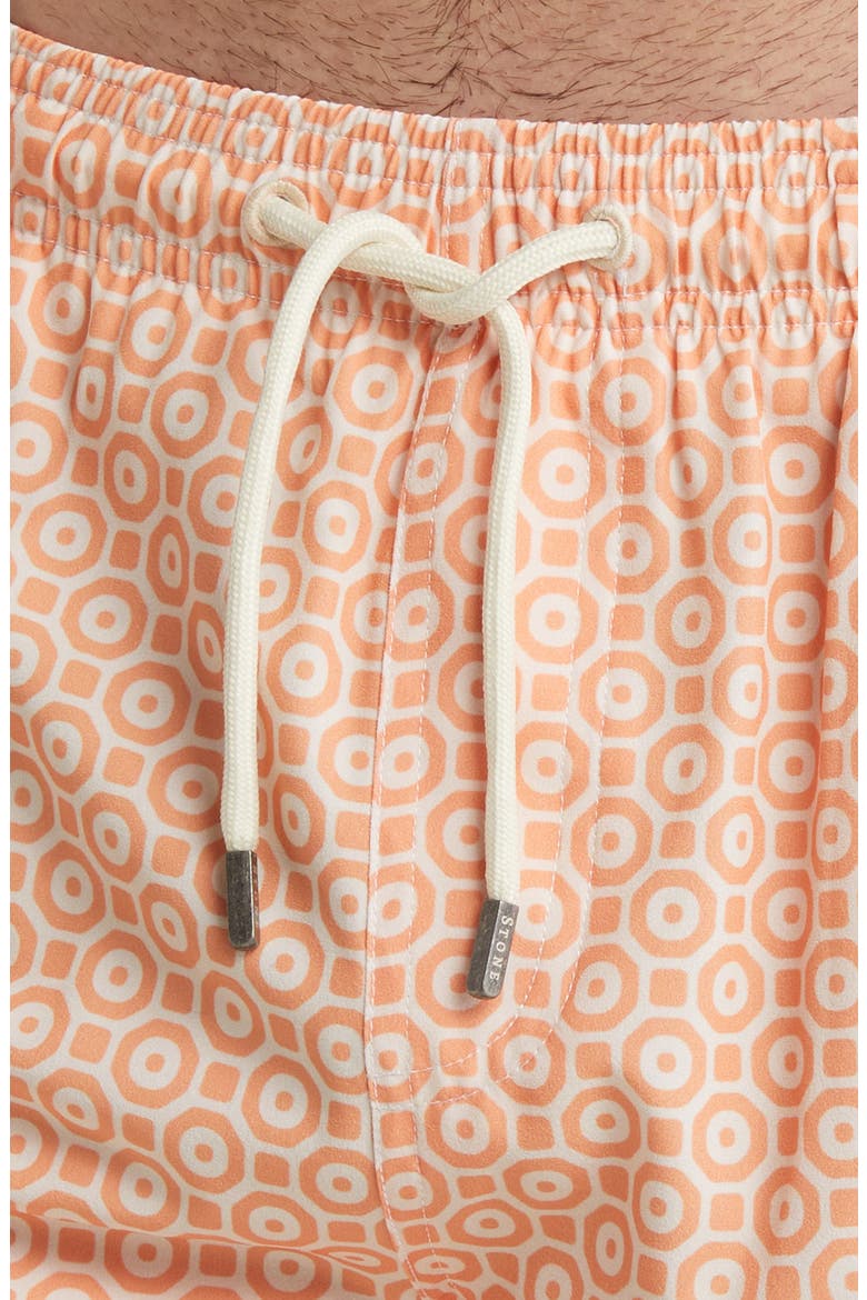 Retro Print Swim Trunks, Alternate, color, ORANGE