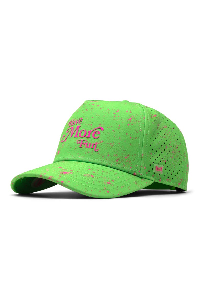 Odysea Neon Drip Hydro Performance Snapback Hat, Main, color, SLIME