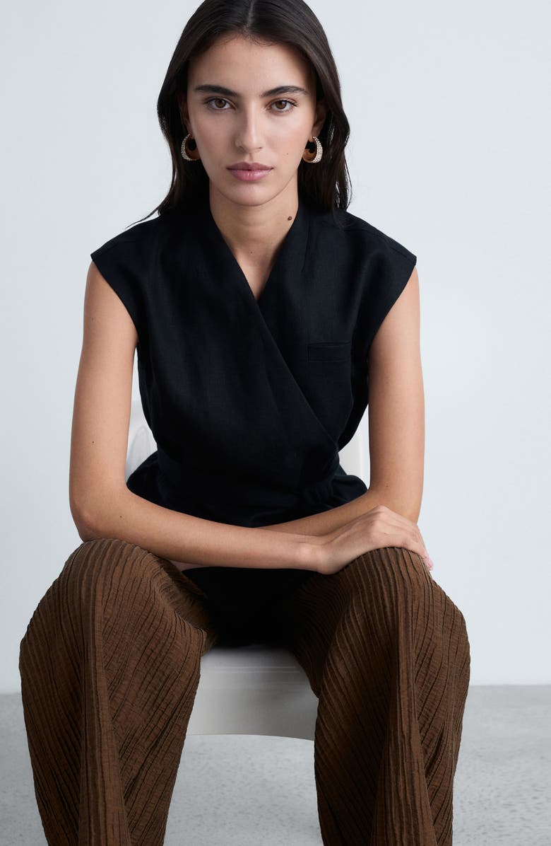 MANGO Textured Straight Leg Pants, Alternate, color, 