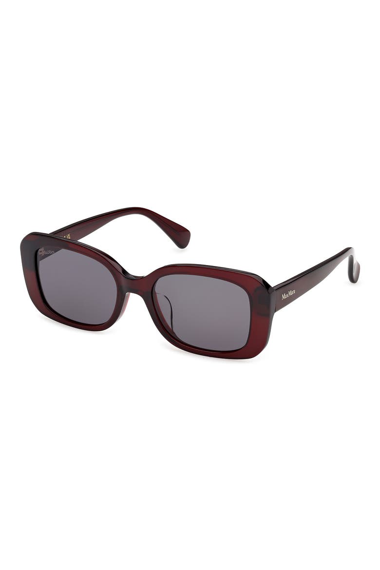 54mm Rectangular Sunglasses, Alternate, color, SHINY BORDEAUX / SMOKE