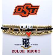 Color Shout Oklahoma State Love My College Bracelet Stack