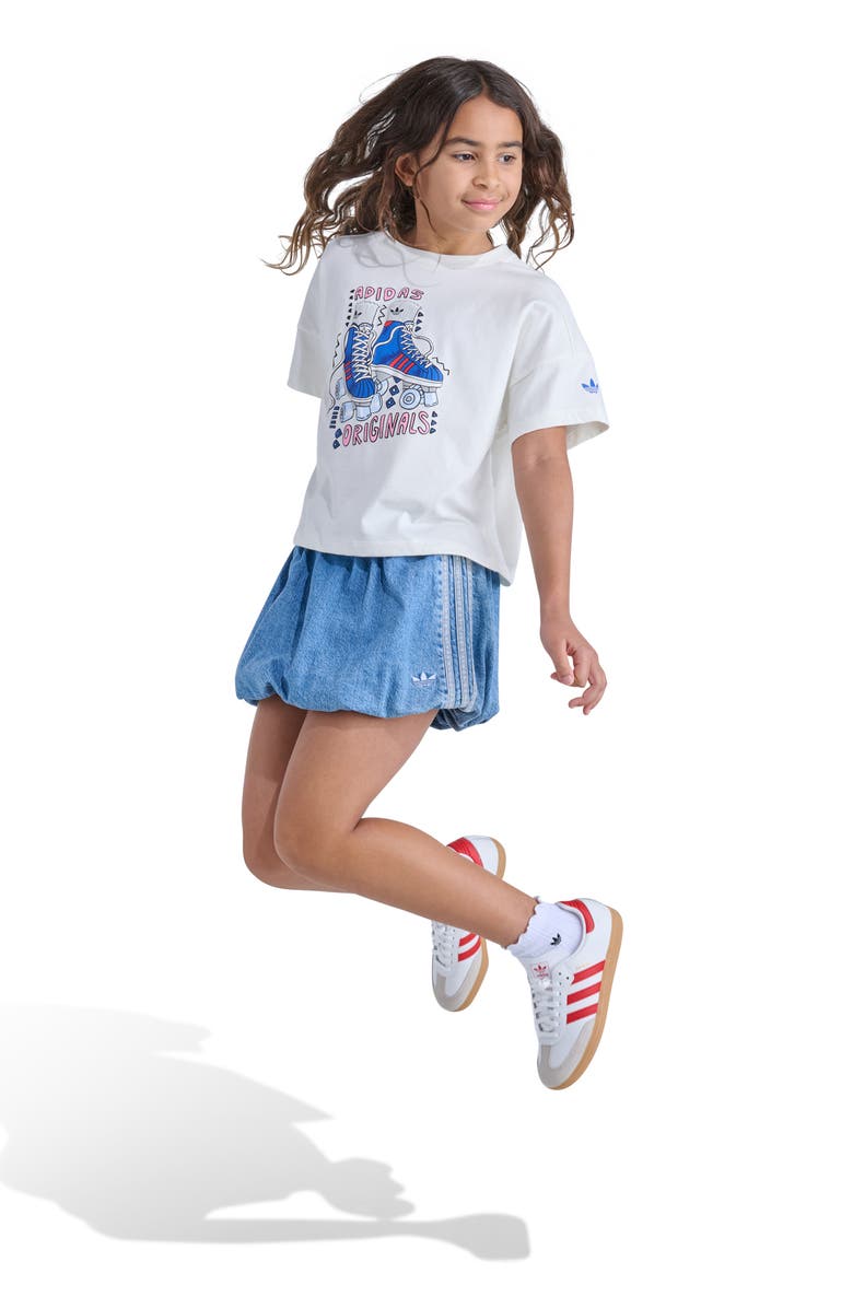 adidas Kids' Denim Bubble Skirt, Alternate, color, Medium Wash Denim