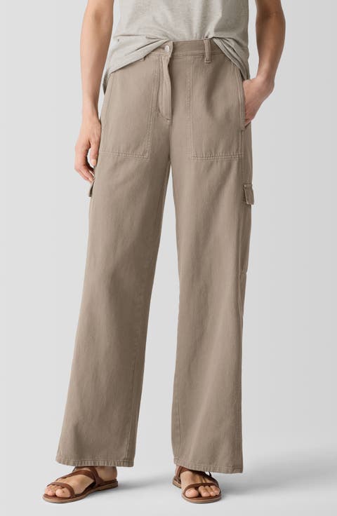 Organic Cotton Wide Leg Cargo Pants (Regular & Petite)