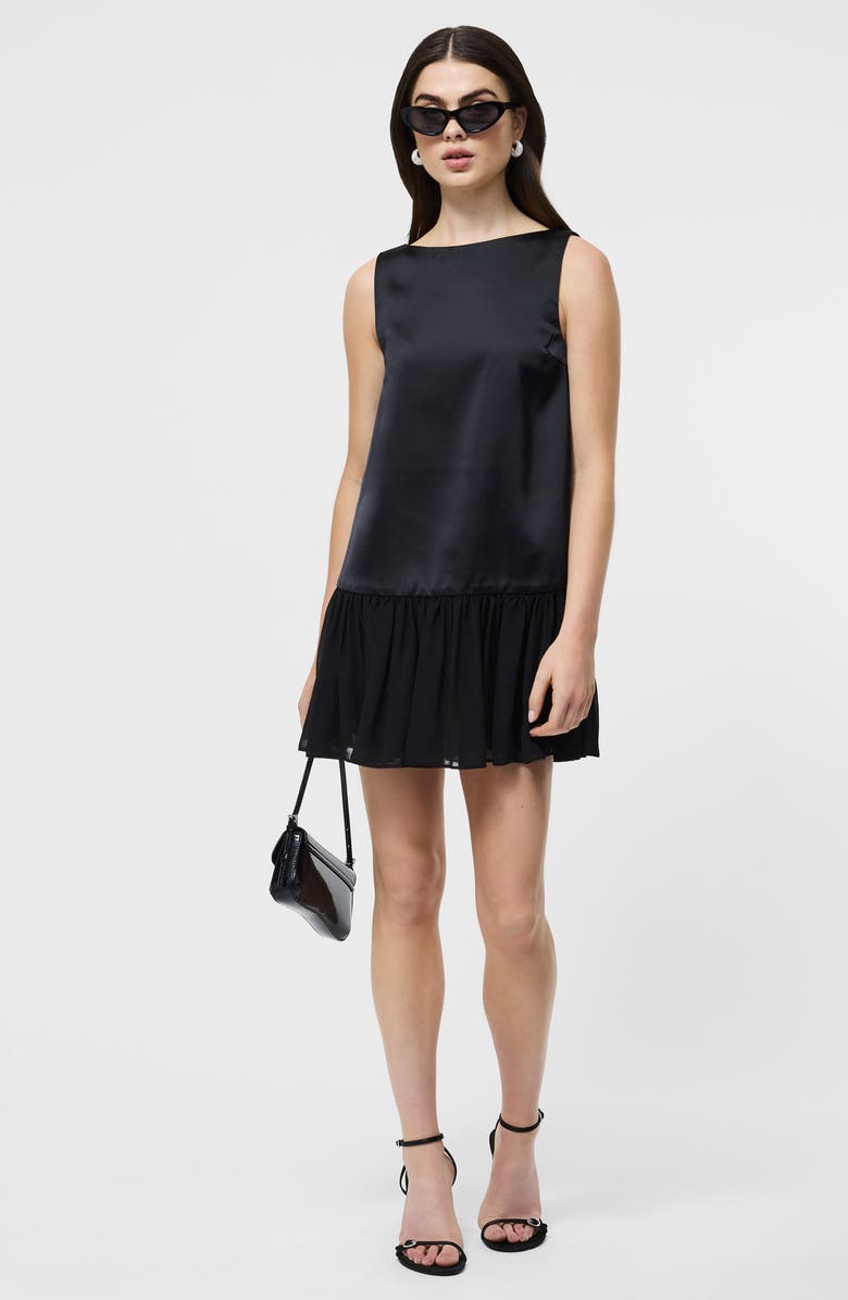 French Connection Marina Slinky Pleated Minidress, Alternate, color, 01-Black