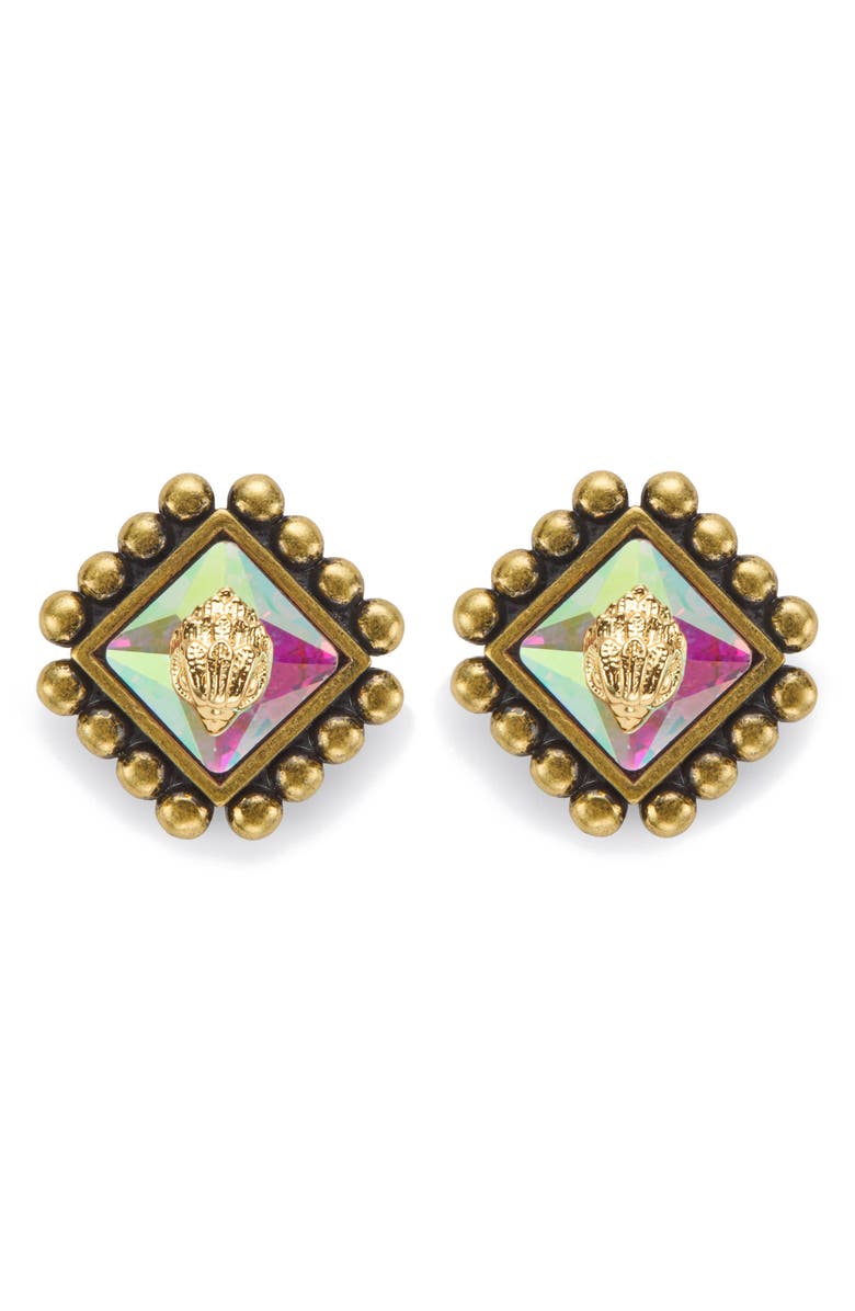 Kurt Geiger London Eagle Head Crystal Stud Earrings, Main, color, Crystal Abalone