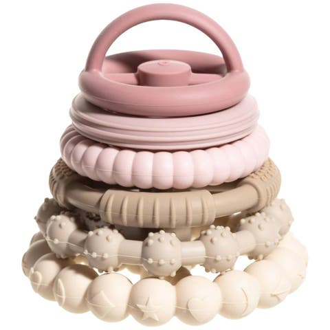 Silicone Stacking Toy Teethers Interactive 6 Piece Set