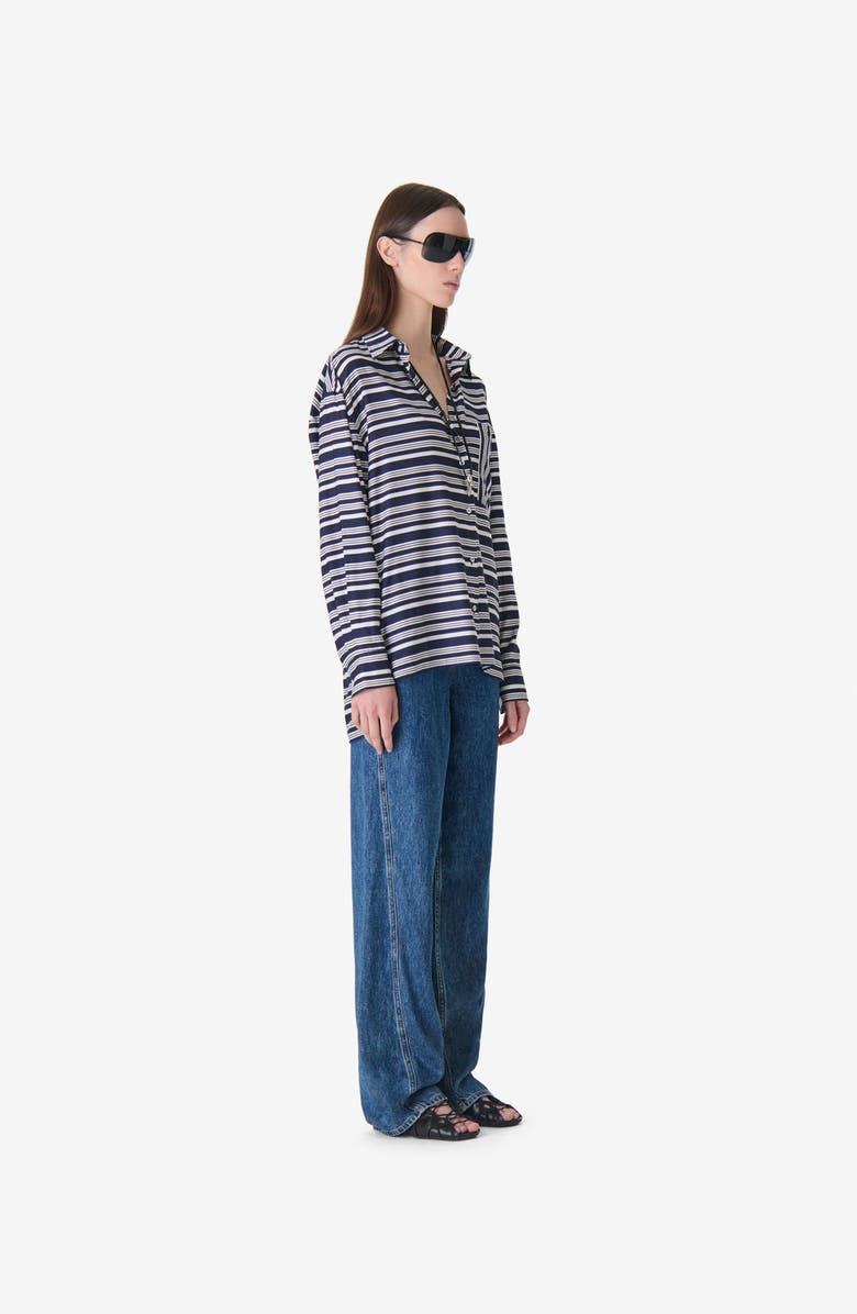 IRO Uzes Striped Poplin Shirt, Alternate, color, Sailor Stripe